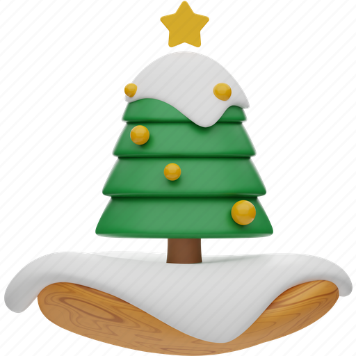 Christmas, snow, tree 3D illustration - Download on Iconfinder