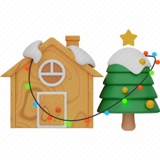 Christmas, home, decoration 3D illustration - Download on Iconfinder
