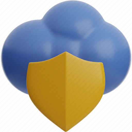 Cloud, data, database, server, defender, security 3D illustration - Download on Iconfinder