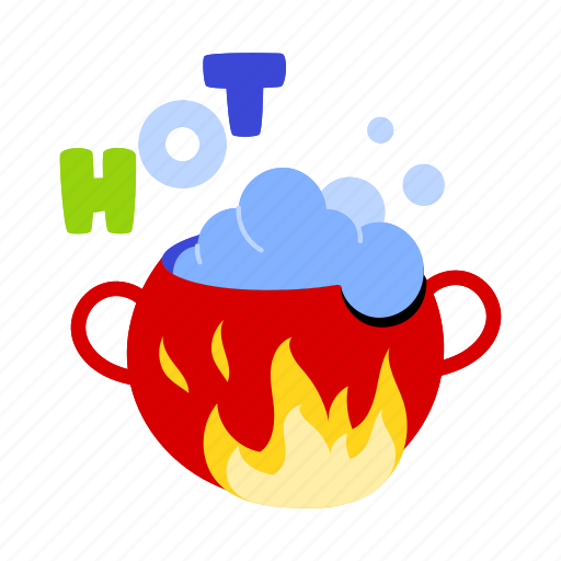 Boiling water, cauldron, witch pot, cauldron magic, hot word, hot text icon - Download on Iconfinder