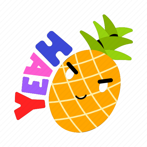 Pineapple emoji, pineapple fruit, healthy fruit, ananas, pineapple face icon - Download on Iconfinder