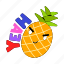 pineapple emoji, pineapple fruit, healthy fruit, ananas, pineapple face 