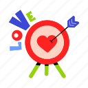 love target, love goal, target board, archery game, love word