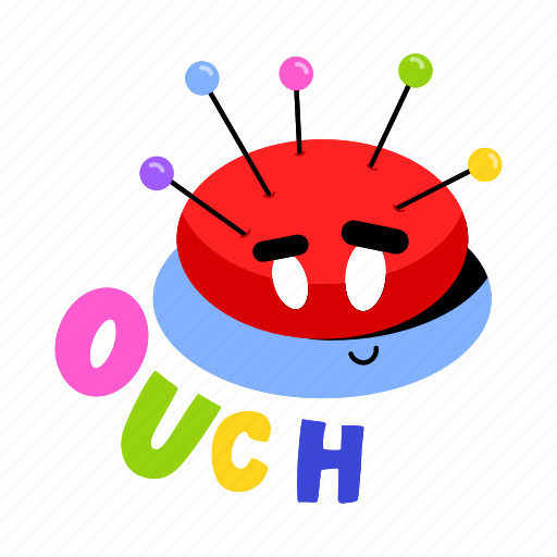 Pin cushion, needle cushion, sewing cushion, ouch word, cushion emoji icon - Download on Iconfinder