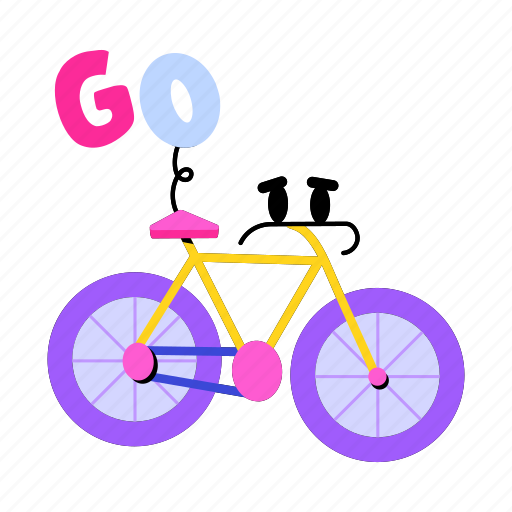 Cycle, bicycle, cycle ride, ride bicycle, go word sticker - Download on Iconfinder