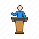 conference, platform, pulpit, speech