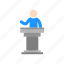 conference, male speaker, presentation, pulpit 
