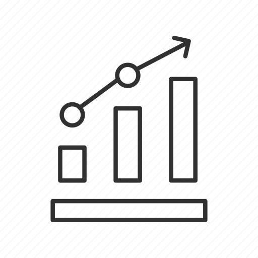 Bar chart, growth, increase, line chart, mixed graph, trending up, upward trend icon - Download on Iconfinder