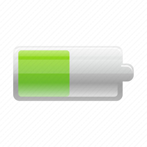 Battery, half, charge, electric, electricity, energy, power icon - Download on Iconfinder