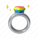 rainbow, pride, jewelry, marriage, freedom, bisexual, ring, lgbt 