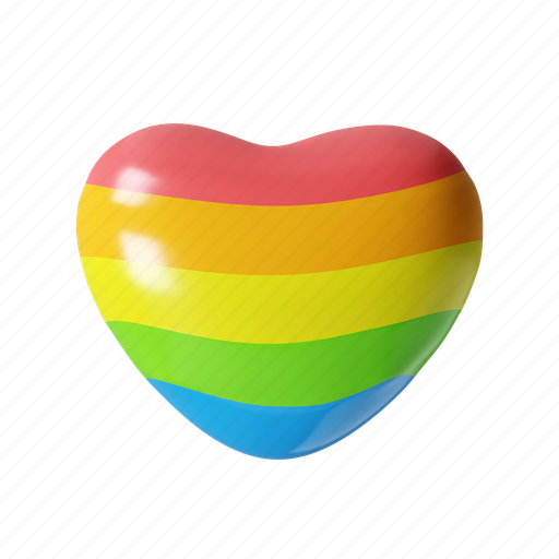 Heart, pride, rainbow, peace, relationship, valentine, love 3D illustration - Download on Iconfinder