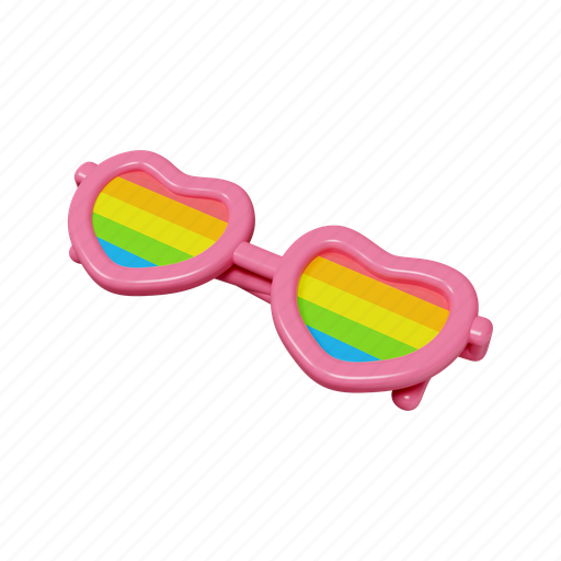 Pride, rainbow, glasses, sex, gay, homosexual, peace 3D illustration - Download on Iconfinder