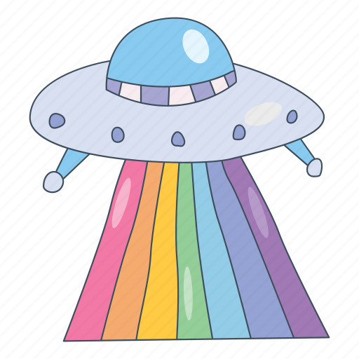 Pride, ufo, alien, rainbow sticker - Download on Iconfinder