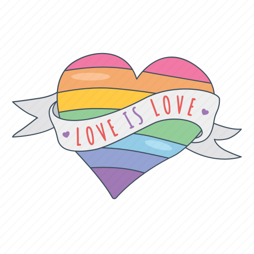 Pride, hand, lgbtq, heart, ribbon sticker - Download on Iconfinder