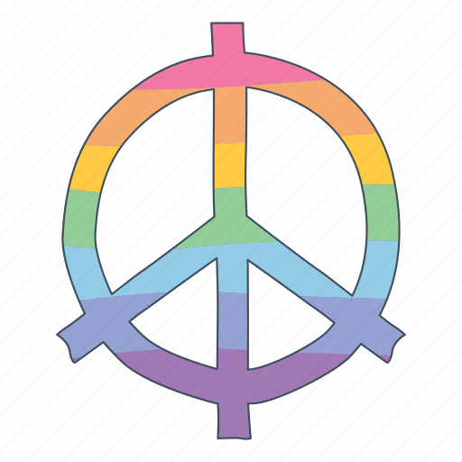 Pride, peace, rainbow, lgbtq sticker - Download on Iconfinder