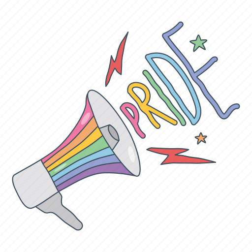 Megaphone, protest, loudspeaker, pride parade sticker - Download on Iconfinder
