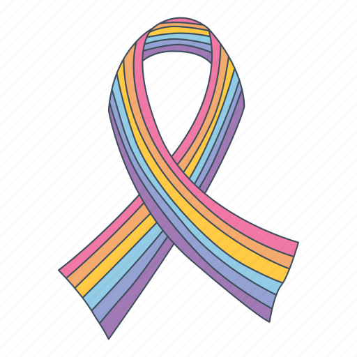 Pride, ribbon, rainbow, lgbtq sticker - Download on Iconfinder