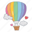 hot air balloon, fly, rainbow, love 