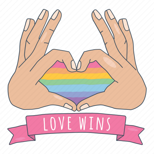 Hand, love, heart shape, love wins sticker - Download on Iconfinder