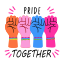 pride together, togetherness, resilience, empowerment, determination 
