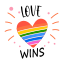 rainbow heart, love wins, pride, acceptance, respect 