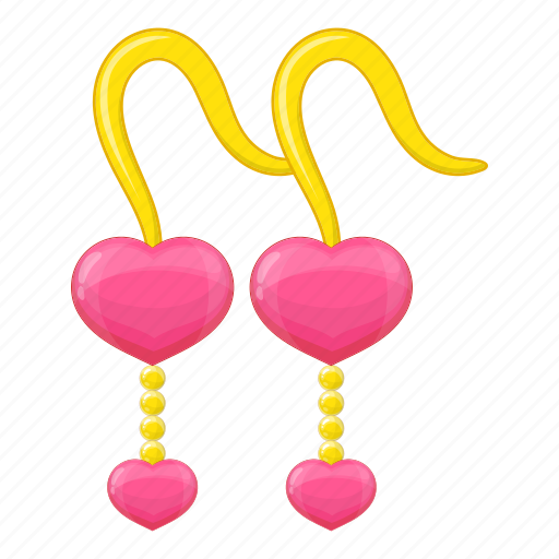 Earrings, gold, heart, pink icon - Download on Iconfinder