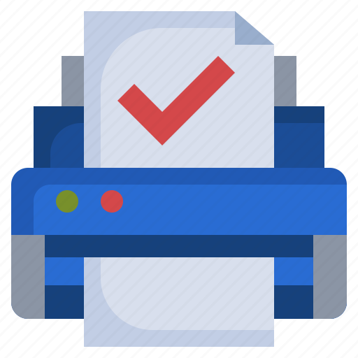 Yes, printer, paper, technology, checkmark icon - Download on Iconfinder