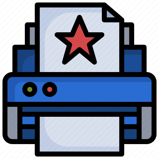 Star, printer, paper, technology, like icon - Download on Iconfinder