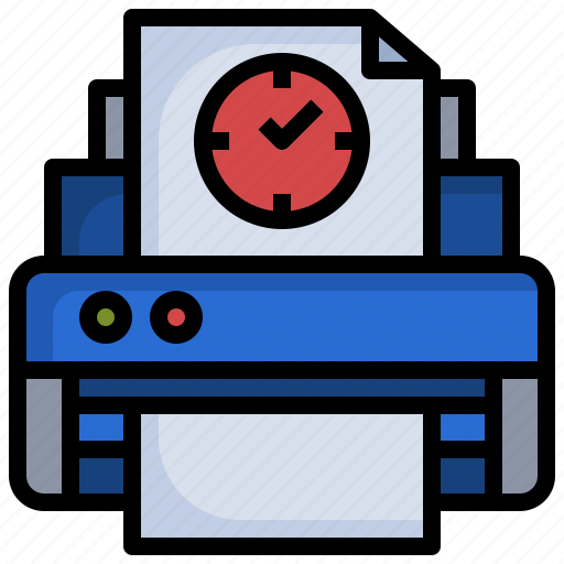 Time, printer, paper, technology, clock icon - Download on Iconfinder