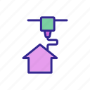 device, electronic, house, outline, printer, printing, prints 