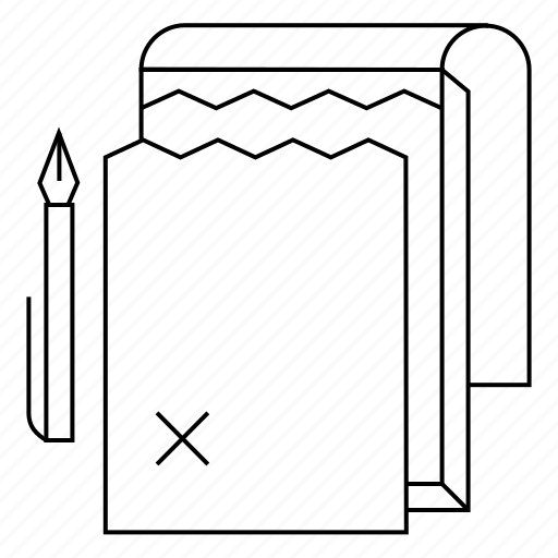 Contract, pad, pen, print, shop, sign, torn icon - Download on Iconfinder