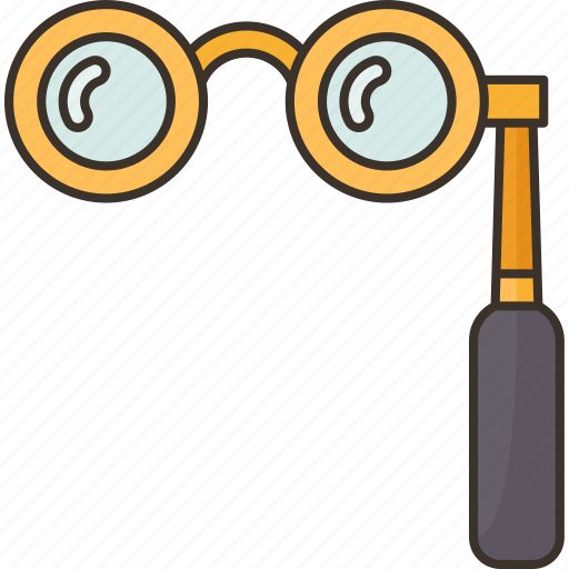 Eyeglass, detective, lens, hand, vintage icon - Download on Iconfinder