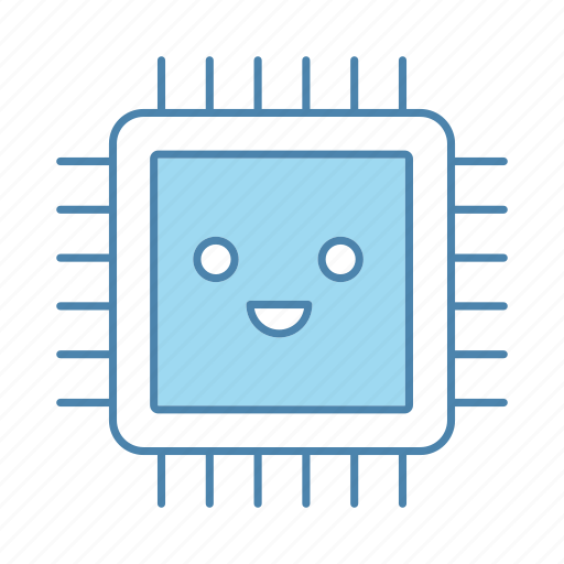 Chip, cpu, microchip, microcircuit, microprocessor, processor, smiling icon - Download on Iconfinder