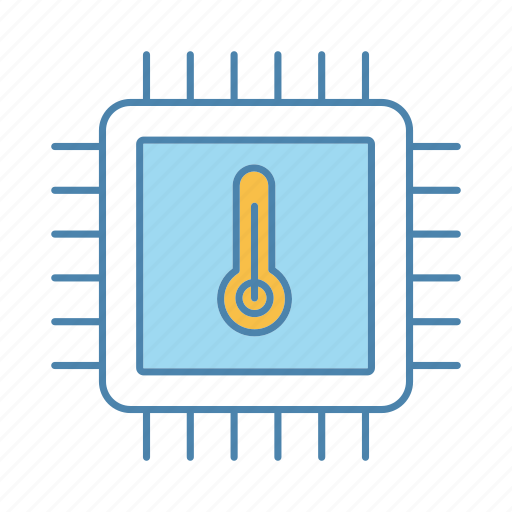 Chip, cpu, microchip, microprocessor, processor, temperature, thermometer icon - Download on Iconfinder
