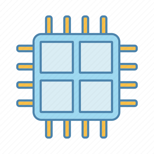 Chip, cpu, four core, microchip, microprocessor, processor, quad core icon - Download on Iconfinder