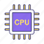 central, chip, cpu, microchip, processing, processor, unit 