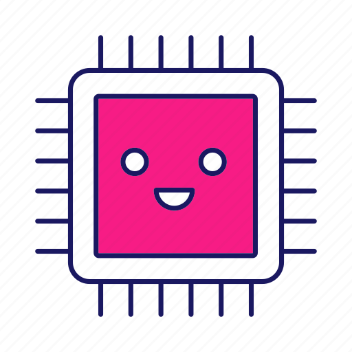 Chip, cpu, microchip, microcircuit, microprocessor, processor, smiling icon - Download on Iconfinder