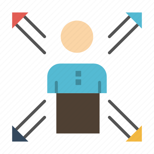 Arrows, career, direction, employee, human, person, ways icon - Download on Iconfinder