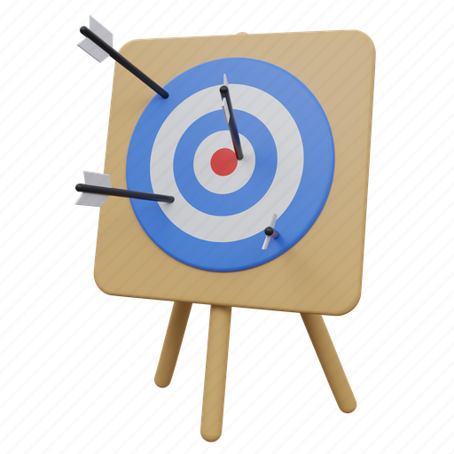 Goal, target, success, competition, bullseye, arrow, strategy 3D illustration - Download on Iconfinder