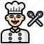 chef, user, avatar, hat, restaurant, occupation 