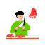 butcher, profession, chopping, cutting, meat, slaughter, preparation 
