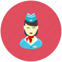 airplane, avatar, flight, occupation, profile, sky, stewardess 