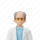 old, scientist, avatar, profession, professional, character, male, person, professor