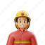 fireman, avatar, firefighter, profession, professional, character, male, person, work 