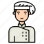profession, liner, male, chef, cooking, kitchen, food, cook, avatar 