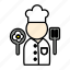 profession, people, woman, user, character, avatar, chef 