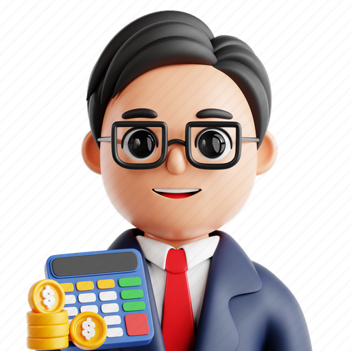 Accountant, 3d icon, 3d render, 3d illustration, profession, professional, occupation 3D illustration - Download on Iconfinder