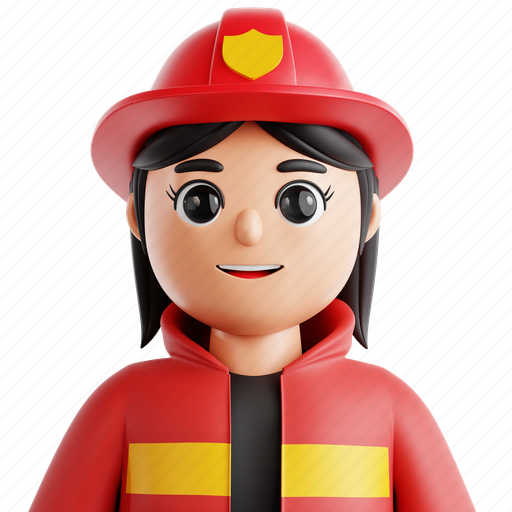 Firefighter, 3d icon, 3d render, 3d illustration, profession, professional, occupation 3D illustration - Download on Iconfinder