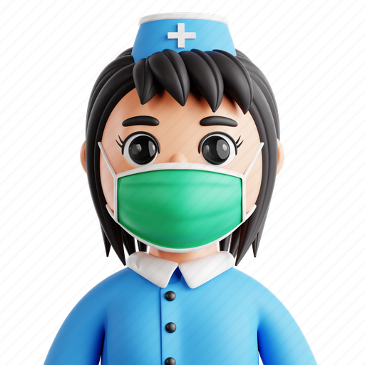 Nurse, 3d icon, 3d render, 3d illustration, profession, professional, occupation 3D illustration - Download on Iconfinder