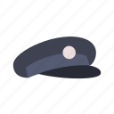 policeman, flat, icon, hat, cap, police, officer, costume, captain